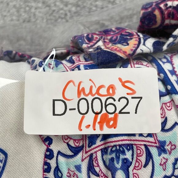 Chico's Skirt Womens 1 Multi-color Tiled Geo Handkerchief Hem Pull-on Casual - Picture 13 of 13